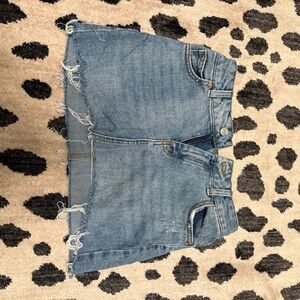Denim Frayed Hem Women's Shorts